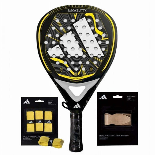 Pack Pala Adidas Bisoke Attack 2024 con Overgrips y Protector