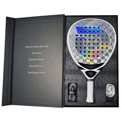 Pala de Padel ODPRO Elite White 18K Eva Soft + + Estuche Exclusivo de Regalo